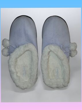 Dearfoams Women's Light Lavender Faux-Fur Lined Slip-On Slippers New Size 9